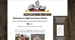 Desktop Screenshot of bigfootcanoerentals.com