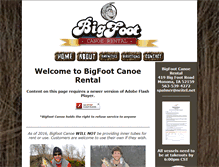 Tablet Screenshot of bigfootcanoerentals.com
